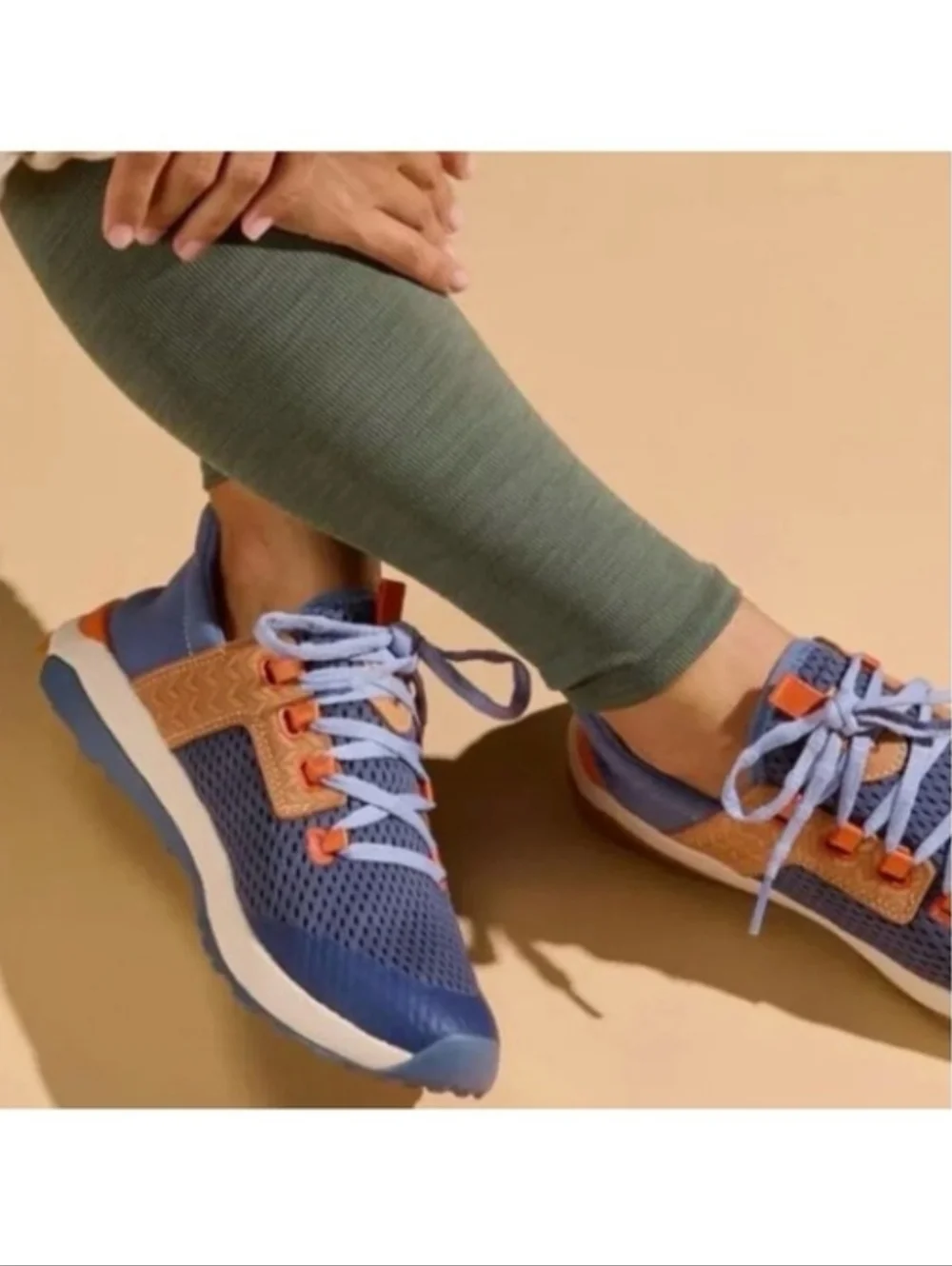 OluKai Wailuku Athletic Mesh Sneakers Blue Brown Women's 9.5‎